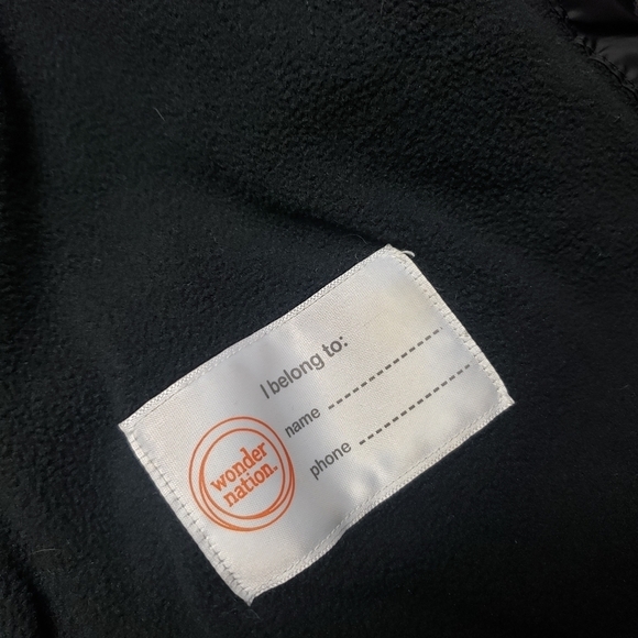 wonder nation kids gender neutral black puffer Jacket size XS 4-5 - Picture 6 of 8